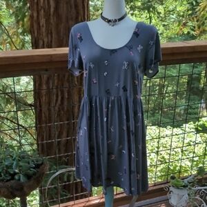 Torrid Butterfly Print Charcoal Dress